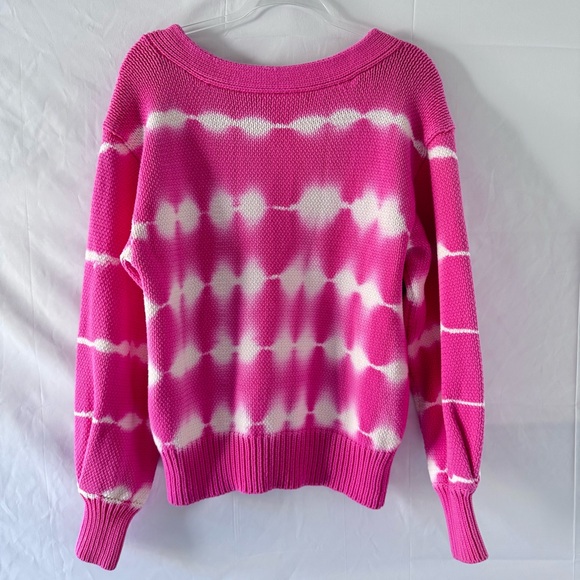 LoveShackFancy Tie Dye Chunky Knit Sweater Pink Size L - Picture 7 of 14